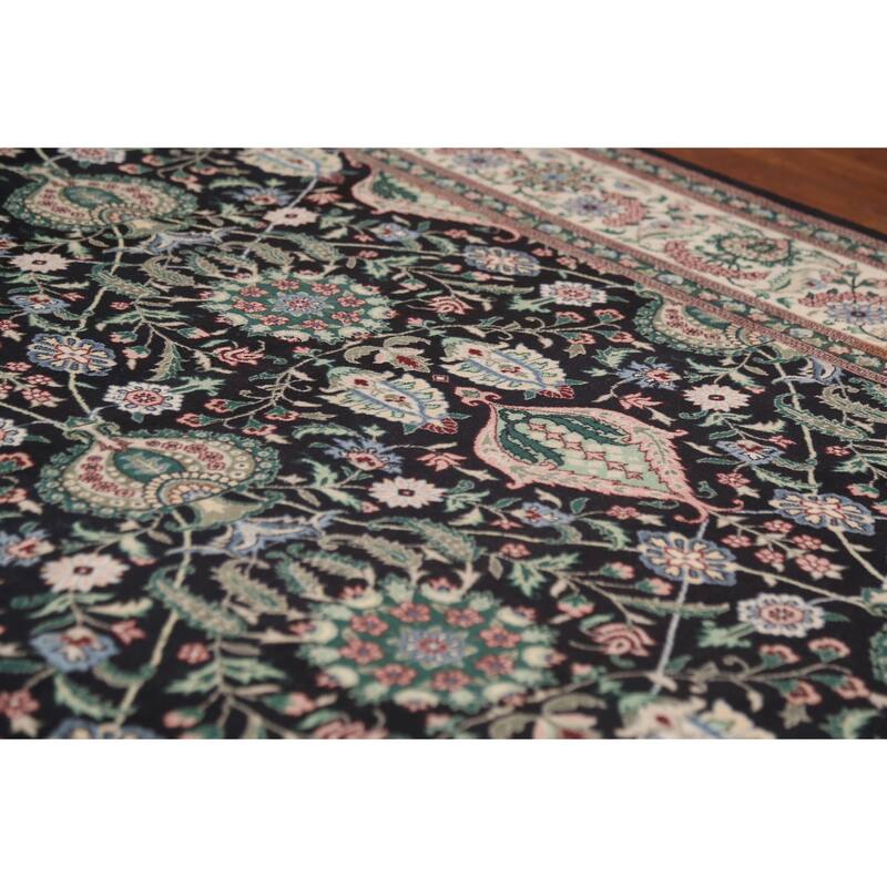 Black Vegetable Dye Aubusson Chinese Area Rug Hand-Knotted Wool Carpet - 6'2"x 9'7"