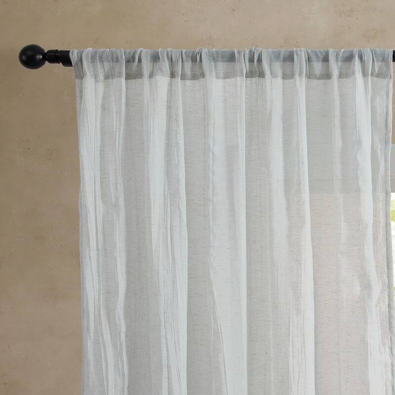 French Connection Charter Crushed Rod Pocket Window Curtain Pair