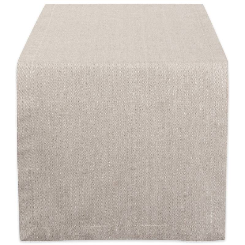 Solid Woven Chambray Table Runner - 108" - Beige