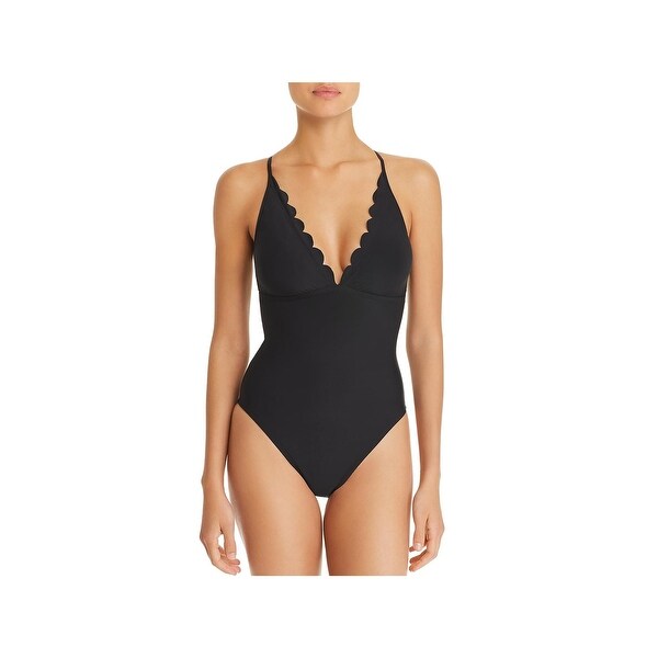 La Blanca Womens Petal Pusher Tummy Control Scalloped One-Piece Swimsuit