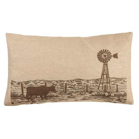 Windmill Burlap Pillow, 26x16