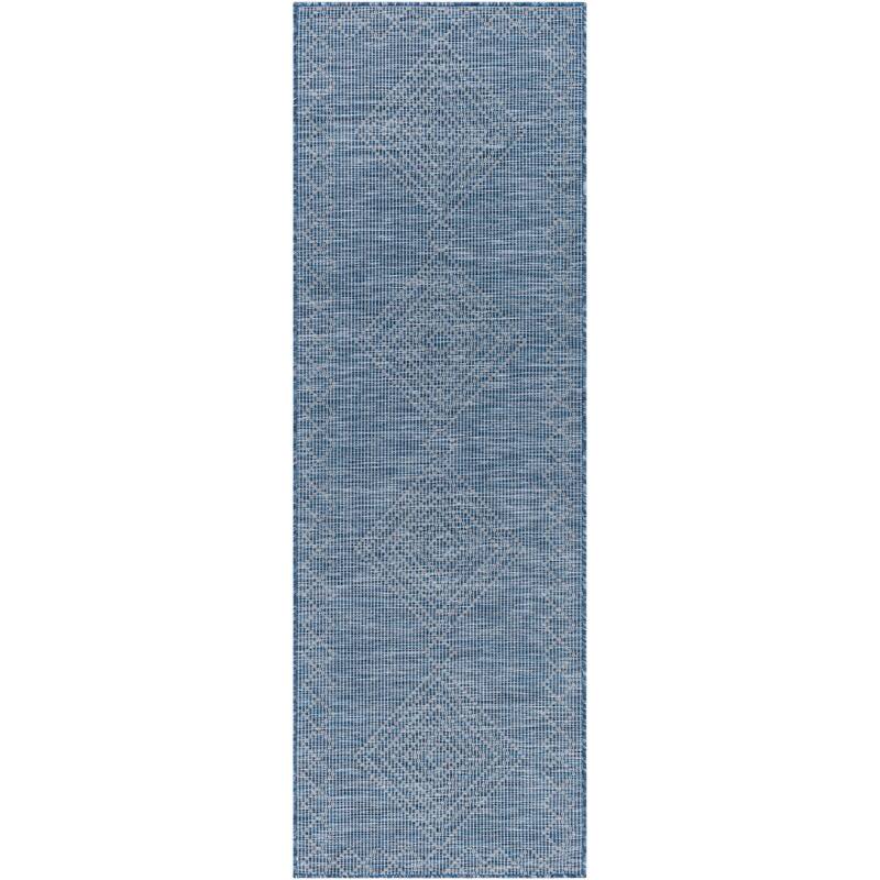 Artistic Weavers Benli Moroccan Tribal Outdoor Area Rug - 2'6" x 7'3" Runner - Blue