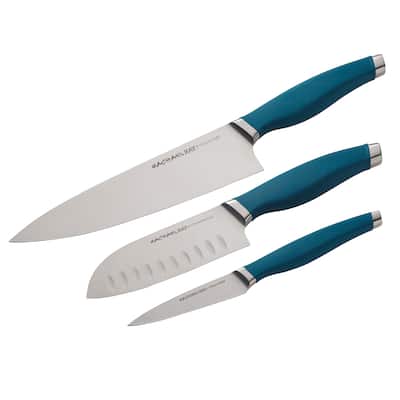 Rachael Ray Cutlery Japanese Stainless Steel Chef Knife Set, 3pc