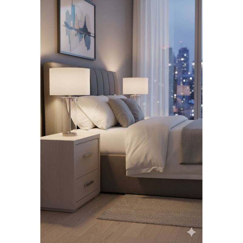 Transitional 1 Light Glass Base Table Lamp