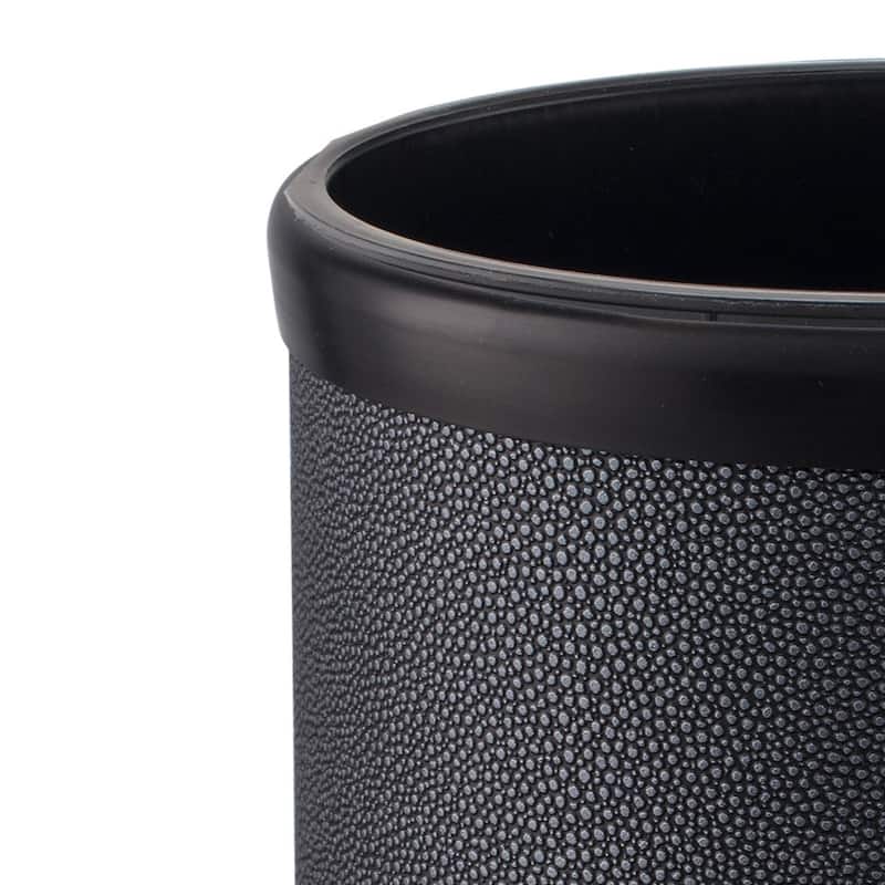 COSMOPOLITAN 13qt Shagreen-Textured Oval Wastebasket with Liner - N/A