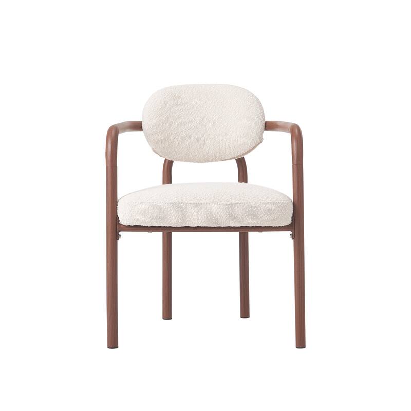 Christopher Knight Home - Maplehaven Modern Upholstered Metal Dining Chair with Maple Grain Finish