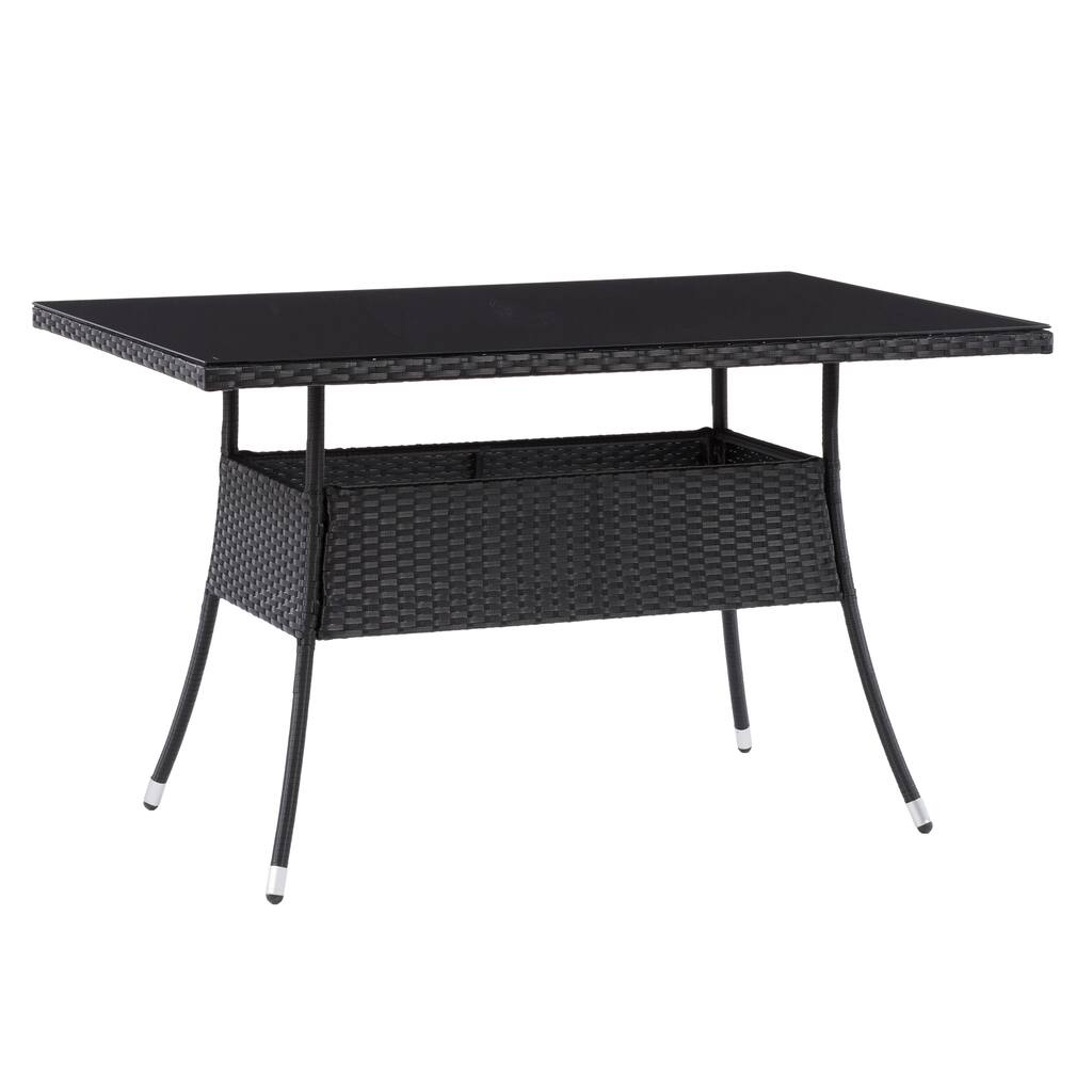 Parksville Outdoor Dining Table Rectangle - Black Finish