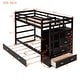 preview thumbnail 4 of 12, Twin Over Twin Solid Wood Bunk Bed wTrundle Bed, Staircase,Espresso