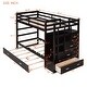 preview thumbnail 16 of 37, Twin Over Twin Wooden Bunk Bed with Trundle, Staircase & Drawers