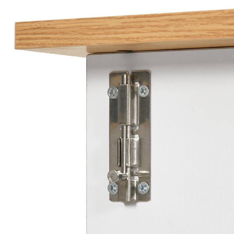 Moasis Folding Sewing Craft Table with Storage Shelves Cabinet With Charge Station