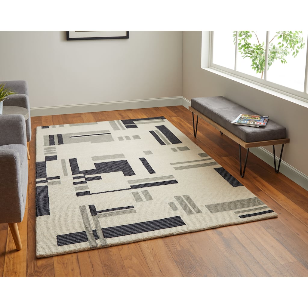 Grand Bazaar Ardon Hand Tufted Abstract Transitional Area Rug