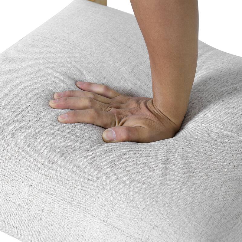 Roomfitters Wooden Dining Chairs Set of 4, Upholstered Kitchen Side Chairs with Solid Wood Legs and Padded Seat, Beige+Natural