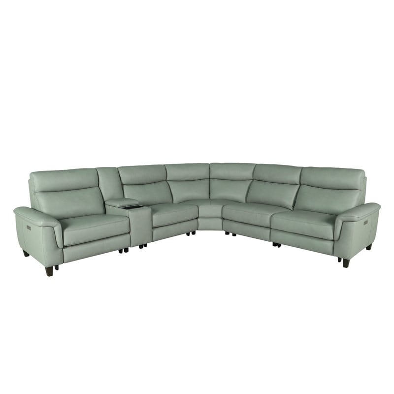 110.5-Inch Leather Zero Gravity Power Reclining Sectional Sofa with USB-C