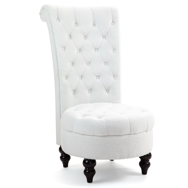 AVAWING Throne Royal Chair Thick Padding and Rubberwood Legs