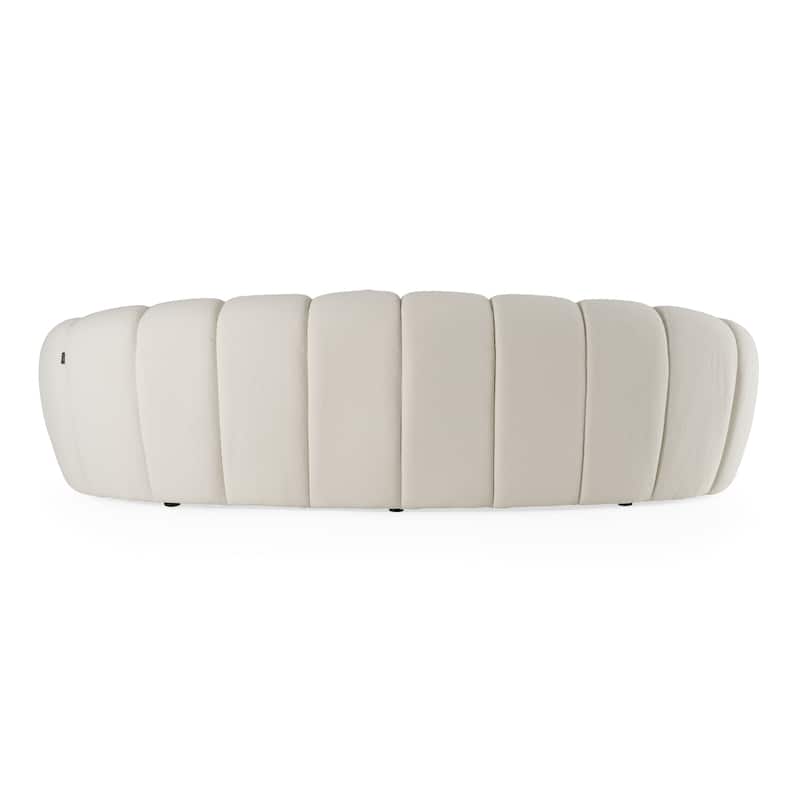 Divani Casa Yolonda Modern Curved Off-White Fabric Sofa