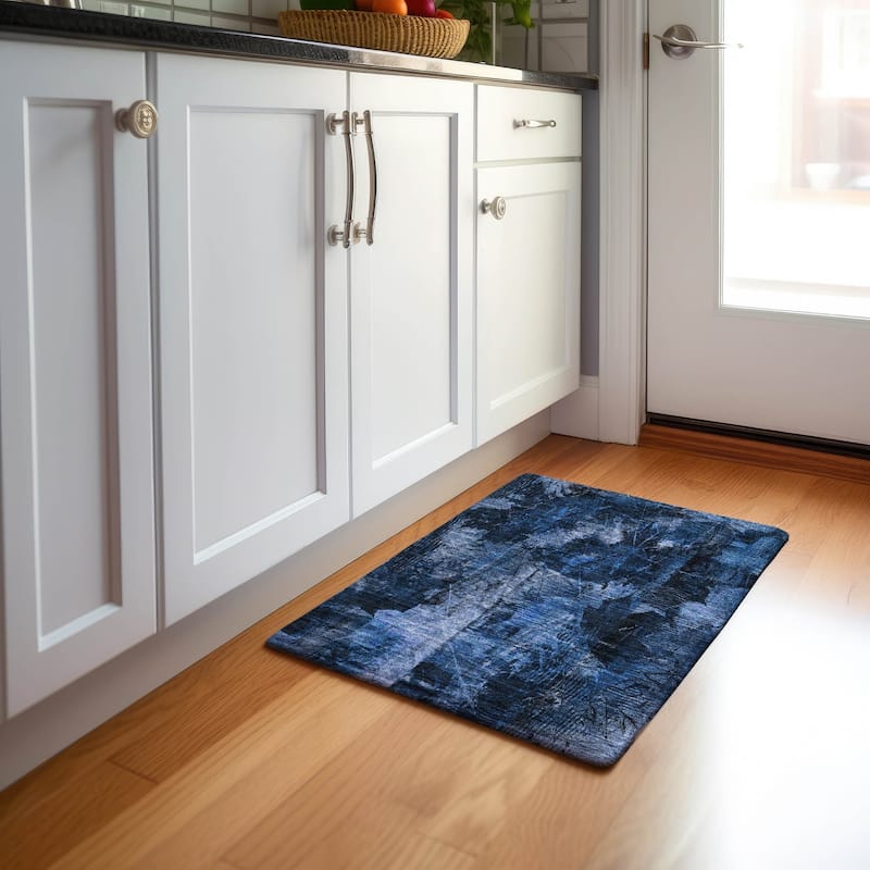 Premium Washable Super Soft Abstract Nature Mayfield Rug - Navy - 1' 8" x 2' 6" - Rectangle