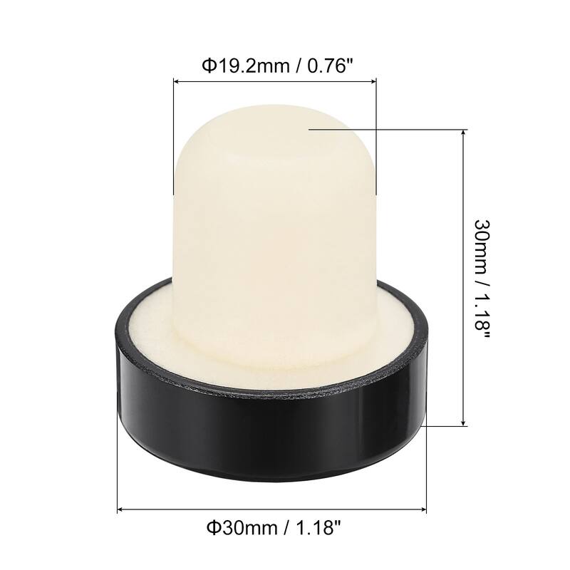 0.76x1.18" T-shaped Reusable Sealing Wine Stopper Bottle Plugs, 12Pcs - Black