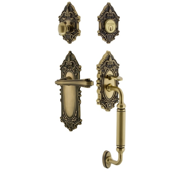 Nostalgic Warehouse VICFLR_ESET_238_CG_LH Victorian Left Handed Sectional Single Cylinder Keyed Entry Handleset with C Grip and