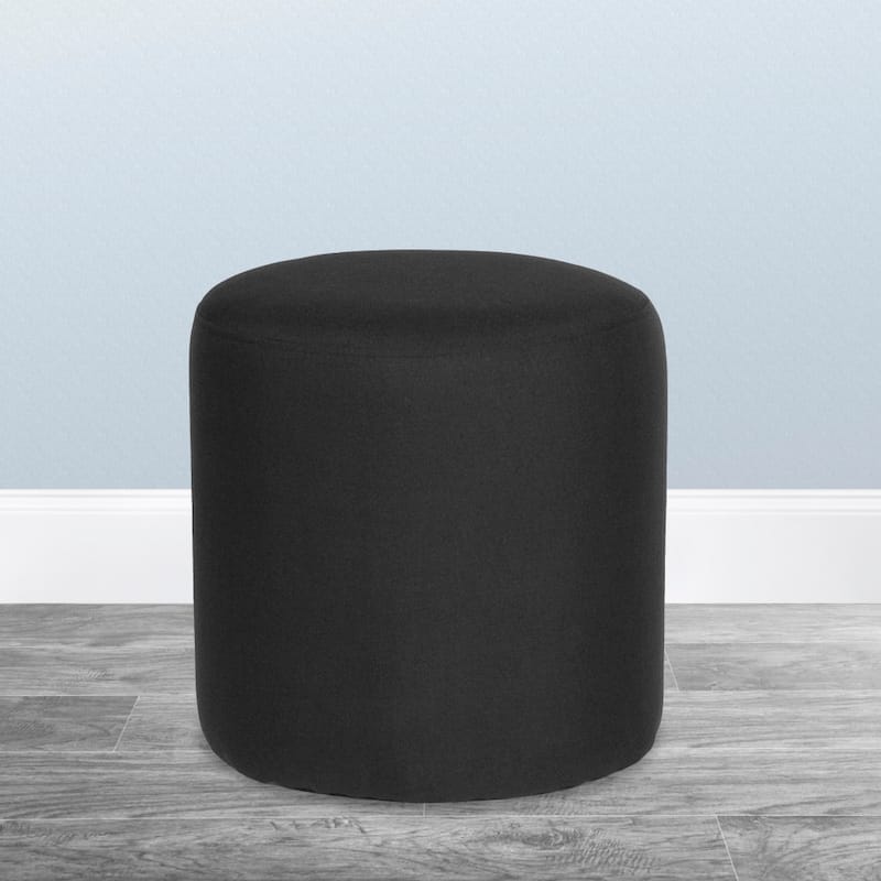 Taut Upholstered Round Ottoman Pouf
