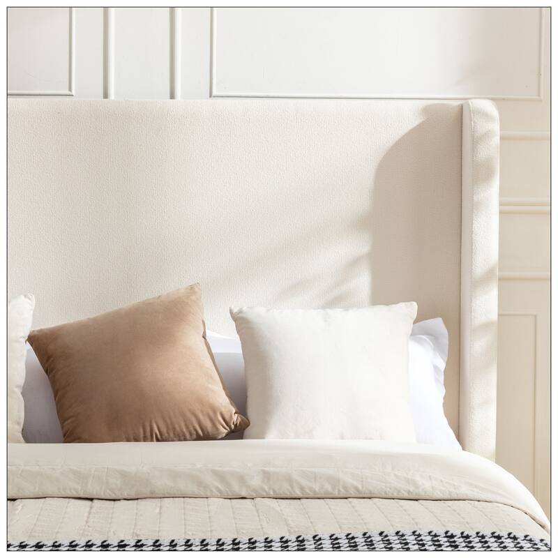 54" High Wingback Headboard Upholstered Bed For Bedroom