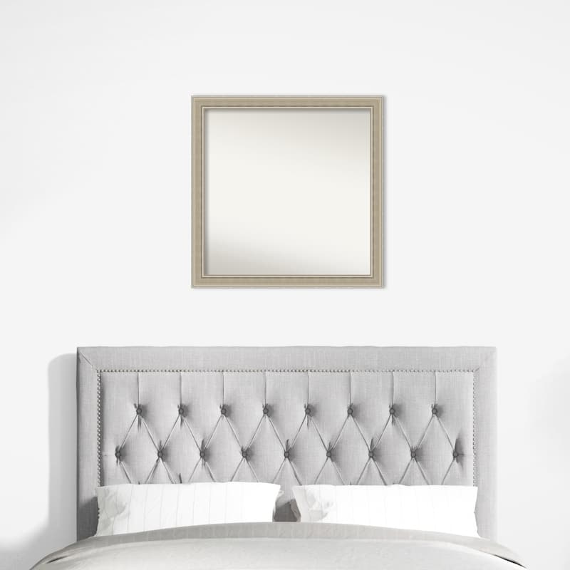 Mezzo Silver Non-Beveled Wood Framed Wall Mirror - Mezzo Silver
