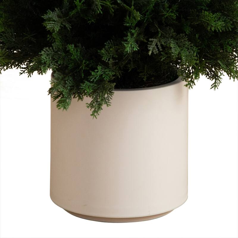 Cedar Pine Artificial Tree with Planter - 5' - Green and White