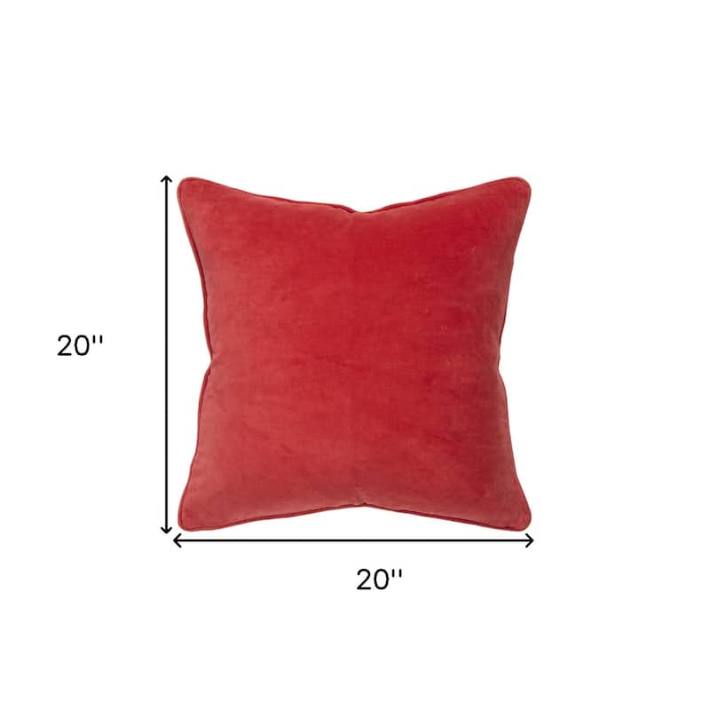 Red Solid Luxurious Modern Throw Pillow
