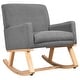 preview thumbnail 13 of 19, Costway Mid Century Rocking Chair Upholstered Armchair w/ Lumbar