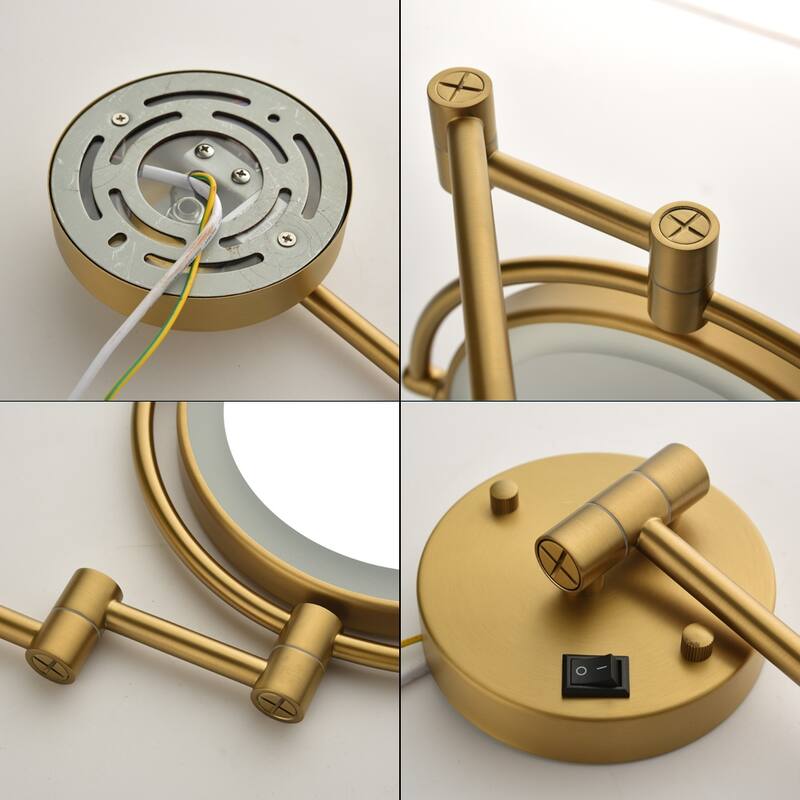 8 Inch LED Wall Mount Two-Sided Magnifying Makeup Vanity Mirror - 8inch