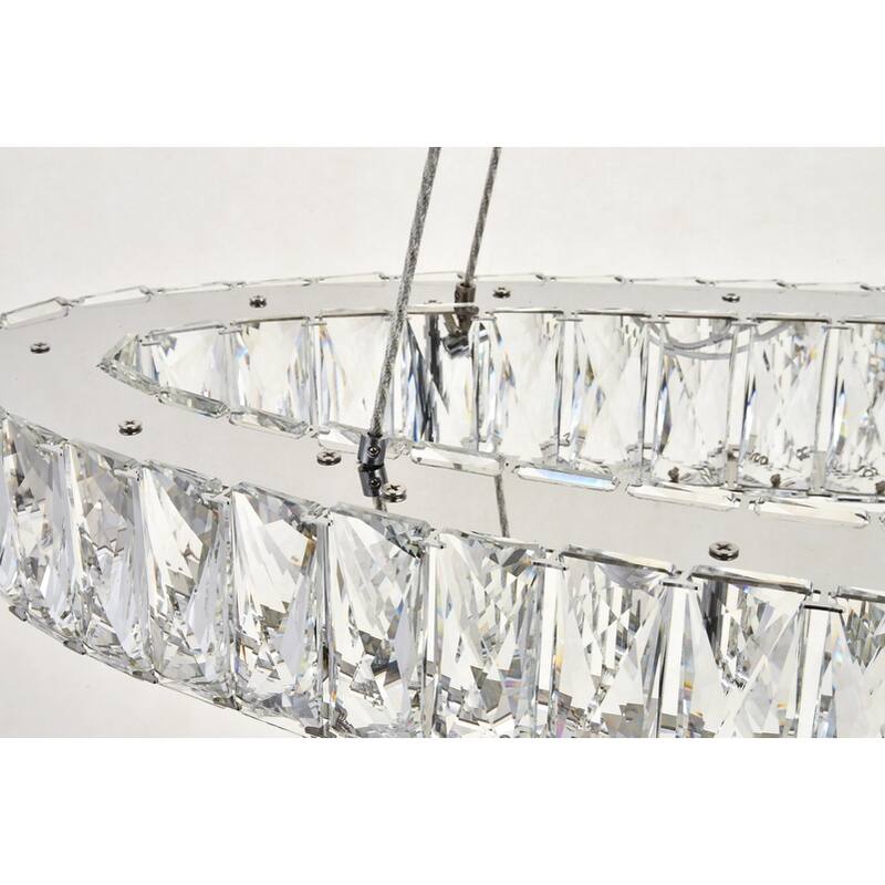 Madelyn Integrated LED light Chrome Chandelier Clear Royal Cut Crystal - 41"W X 10.9"H - 41"W X 10.9"H