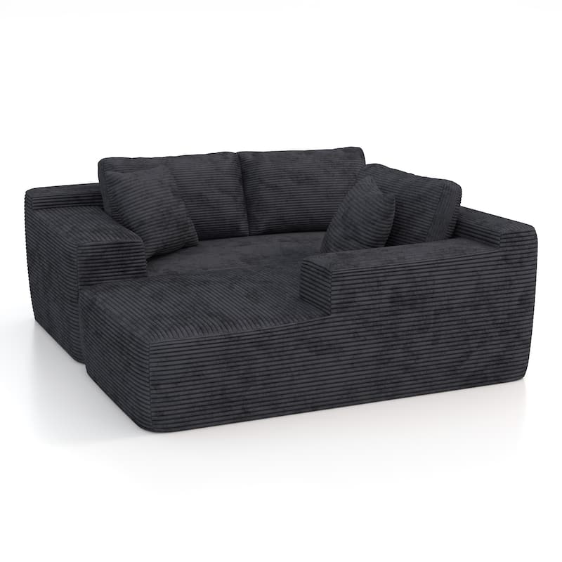 Corduroy L-Shaped Sofa Modular Movable Applicable Living Room Furniture Sets