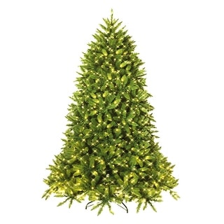 Costway 7.5ft Pre-lit PVC Christmas Fir Tree 8 Flash Mode - 7.5 FT