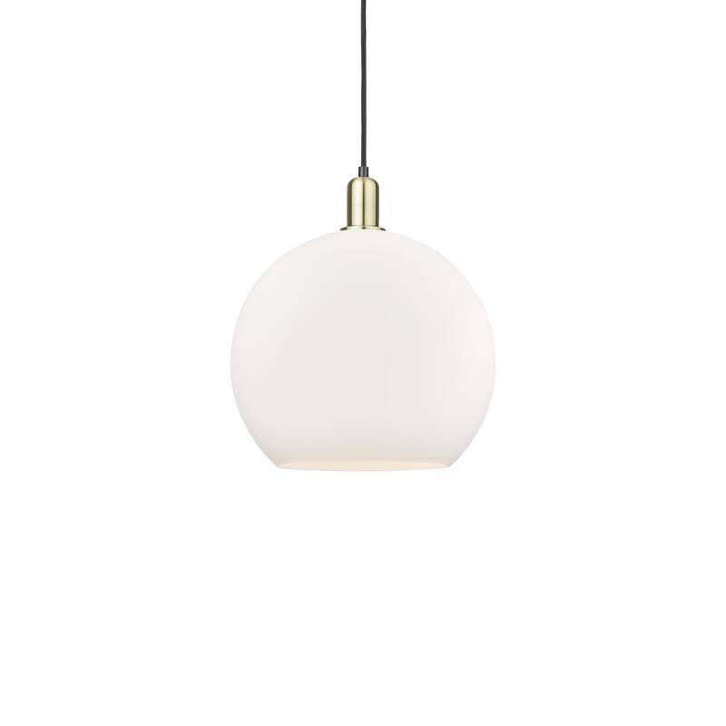 Innovations Lighting 716-1P-18-14 Athens Pendant Athens 14" Wide - Black Antique Brass / Matte White