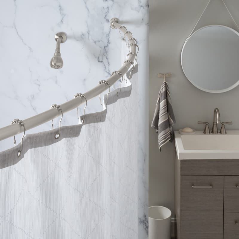 Bath Bliss Stainless Steel Curved Shower Rod - Stainless Steel