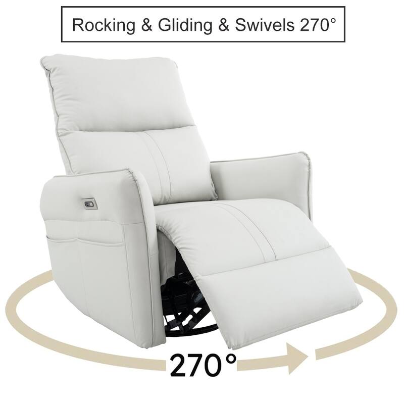 270° Swivel Rocker Power Recliner with USB Ports