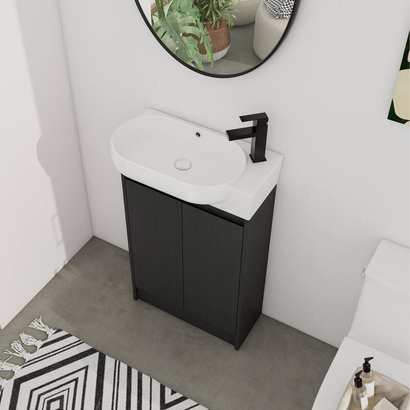 BNK 23'' Bathroom Vanity with Sink, Freestanding Bathroom Vanity with Soft Close Doors & Shelf ﻿