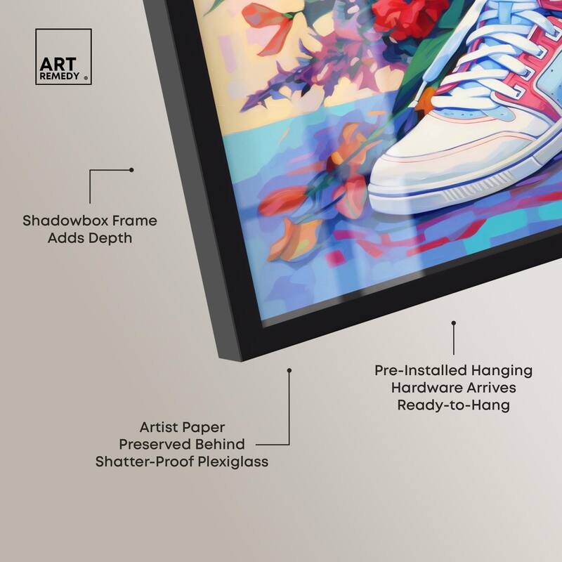 Colorful Sneaker Bouquet II Shadowbox by Art Remedy