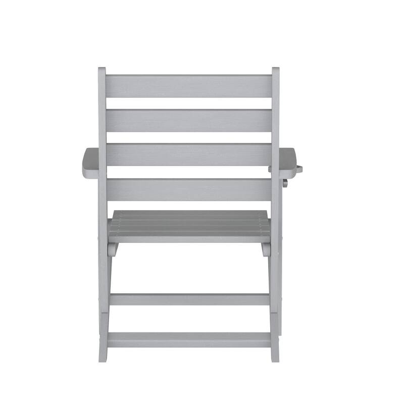 All-Weather Commercial Adirondack Dining Chair with Fold Out Cupholder