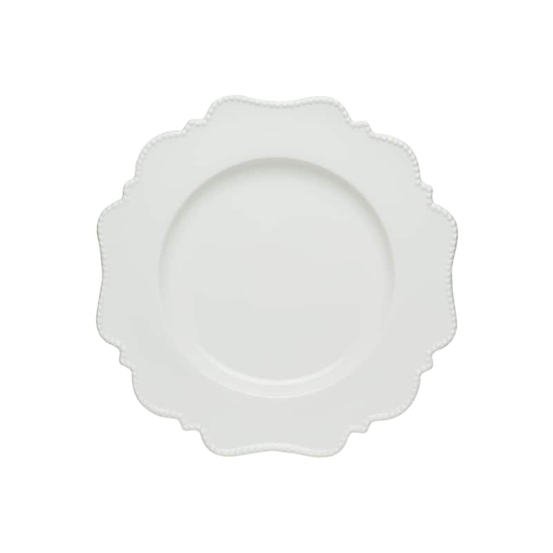 Red Vanilla Pinpoint White Round Platter 12.5"