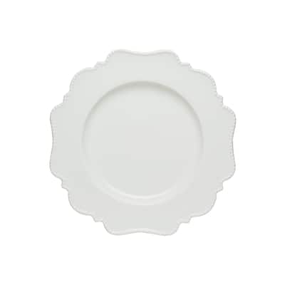 Red Vanilla Pinpoint White Round Platter 12.5"