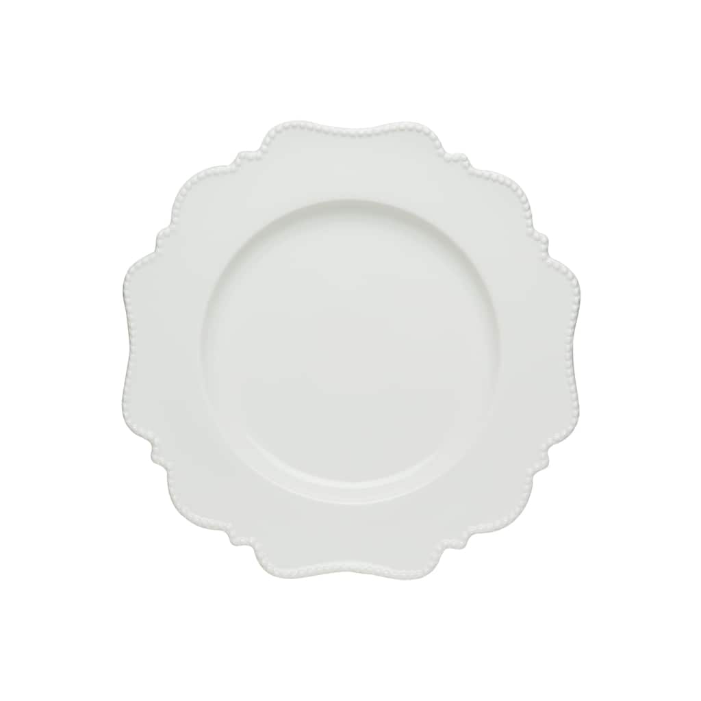 Red Vanilla Pinpoint White Round Platter 12.5"