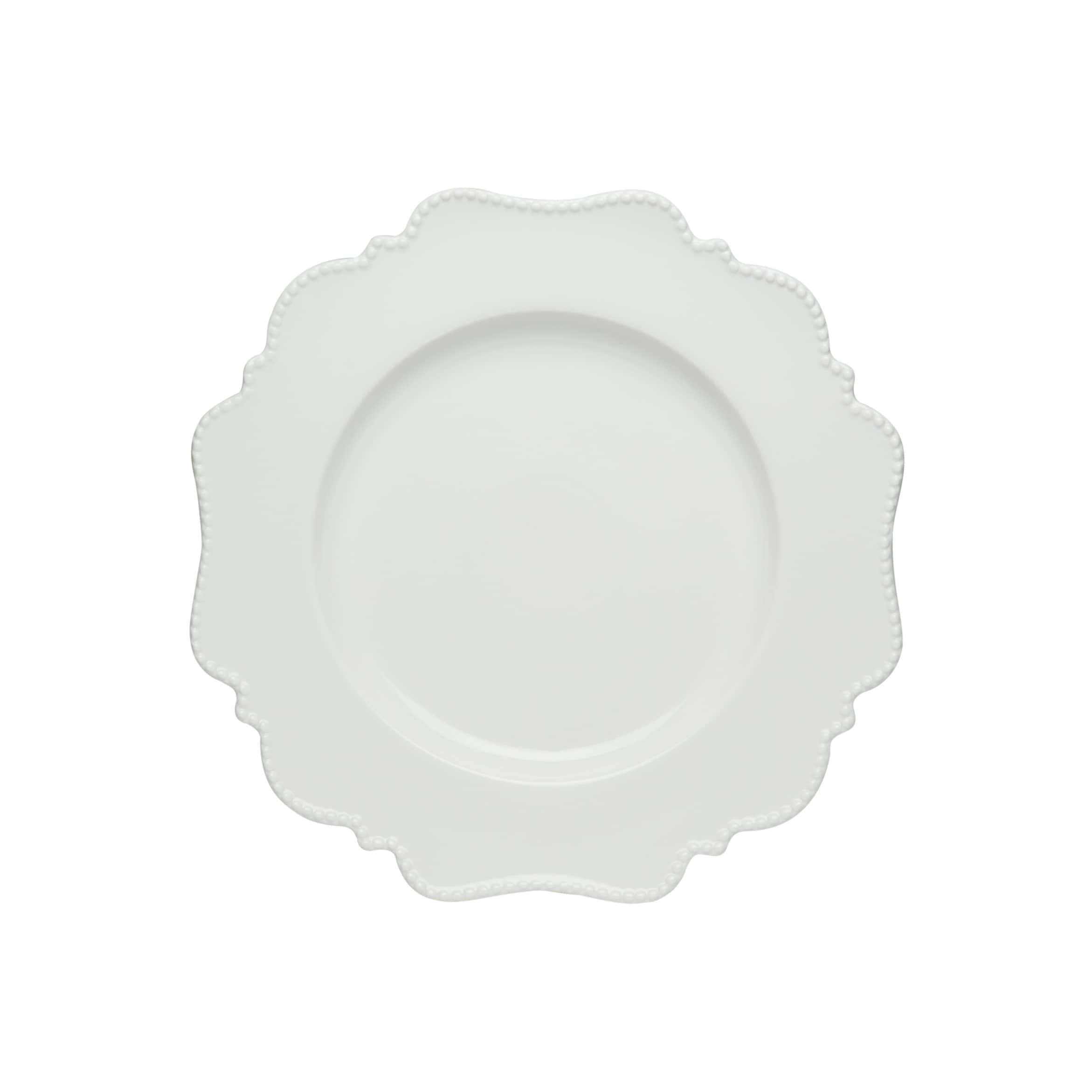 Red Vanilla Pinpoint White Round Platter 12.5"