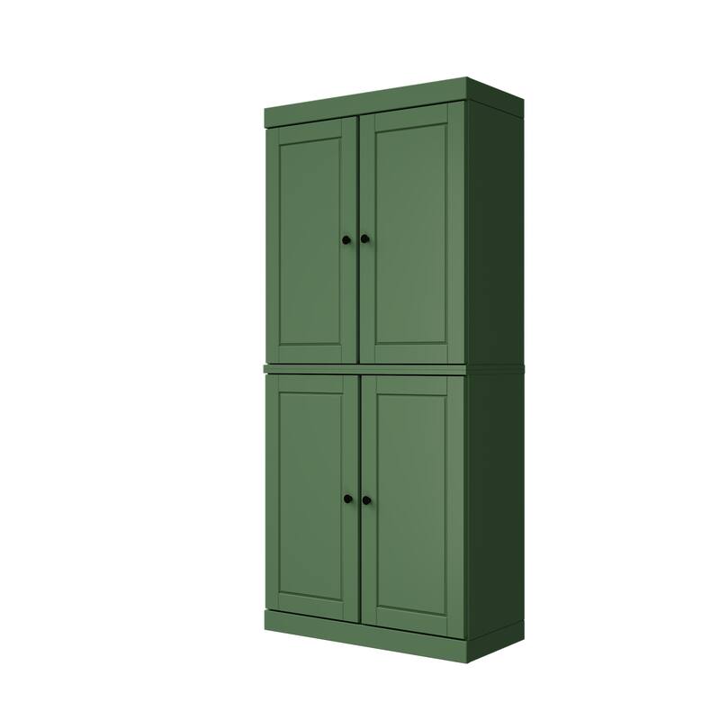 Palace Imports 100% Solid Wood Pantry Cabinet, Raised Panel Doors, Adjustable Shelves, 32" Wide, 71.5" Tall - 32" x 71.5"