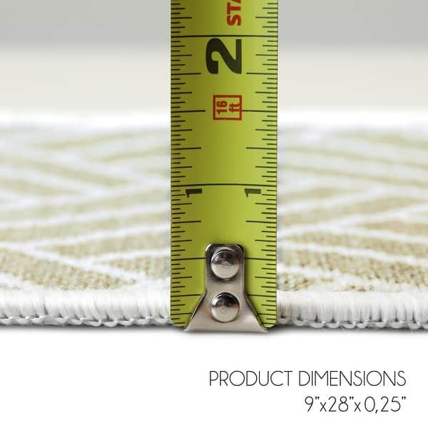 dimension image slide 3 of 5, SussexHome Memorial Design 9" X 28" Stair Treads - 70% Cotton Anti-Slip Carpet Strips for Stairs-with Double Adhesive Tape