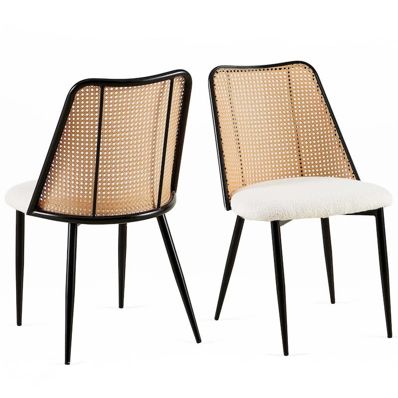 Rattan Dining Chairs Boucle Chairs