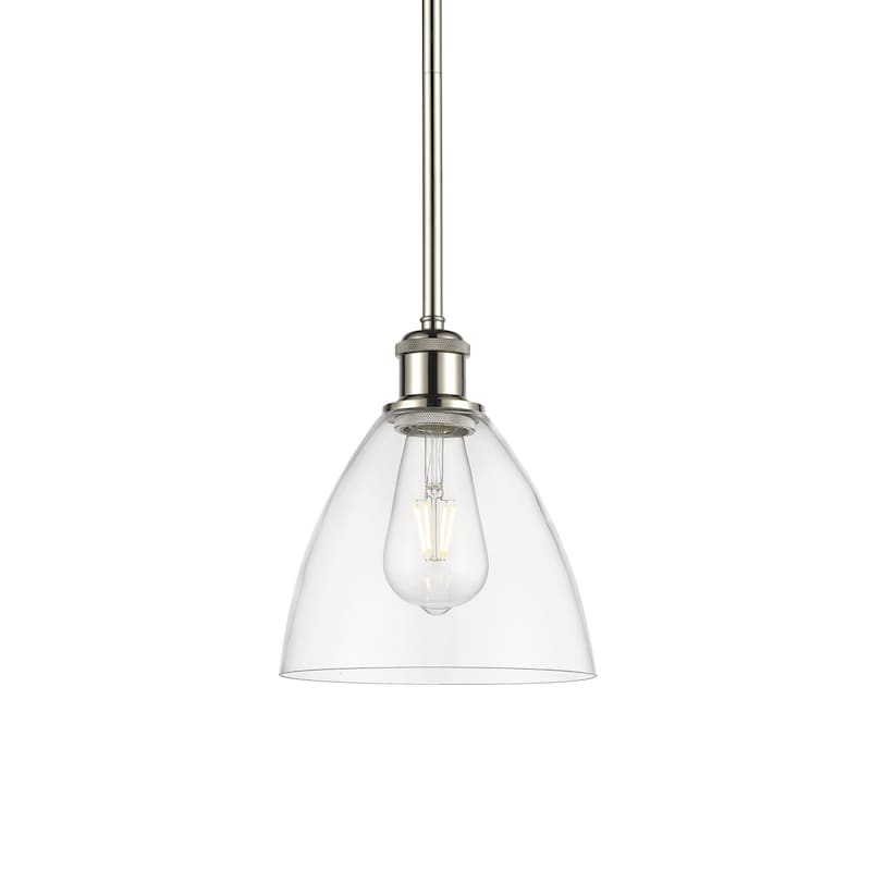 Innovations Lighting 516-1S-9-8 Bristol Pendant Bristol 8" Wide Mini - Polished Nickel / Clear