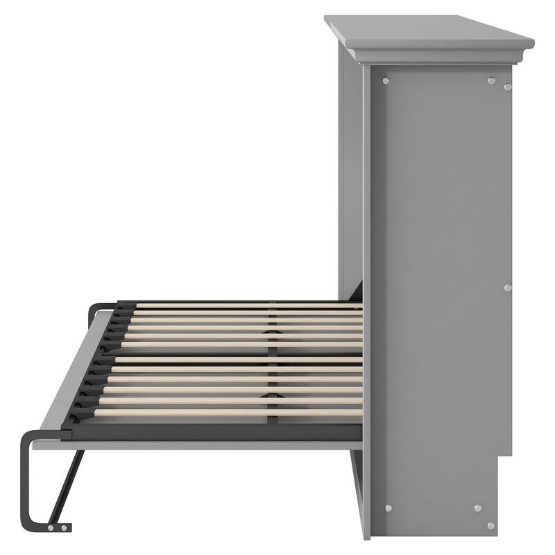 Space-Saving Twin Size Foldable Cabinet Bed in Gray