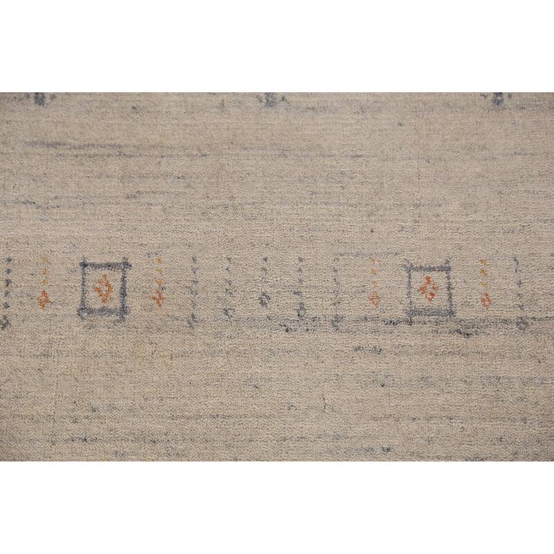 Tribal Beige Gabbeh Indian Area Rug Handmade Modern Wool Carpet - 5'4" x 7'7"