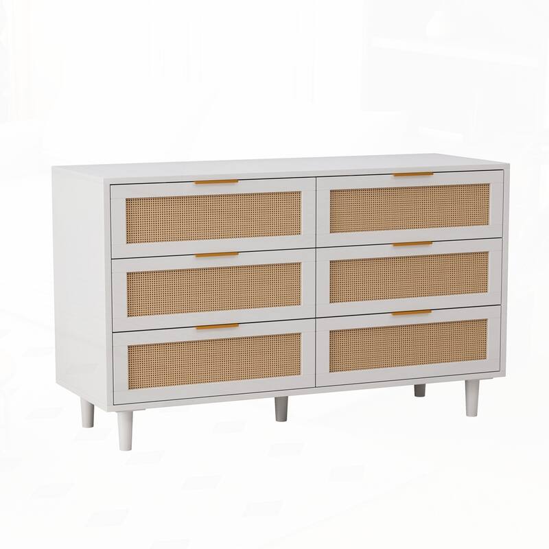 6-Drawers Rattan Storage Cabinet Rattan Drawer