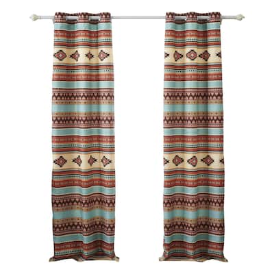 Tagus 84 Inch Window Curtains, Southwest Motifs, Grommets, Microfiber